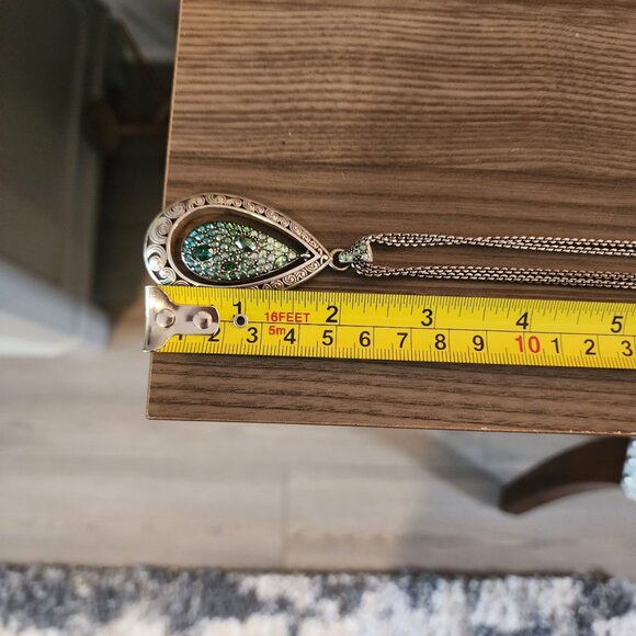 Brighton Crystal Voyage Blue Crystal Hues Teardrop Convertible Pendant Necklace - Picture 7 of 7